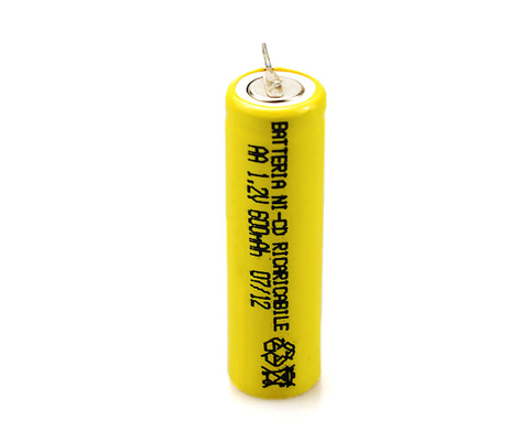 16.6g 1,2 επανακαταλογηστέο κίτρινο PVC AA600mAh μπαταριών Cd Νι Β