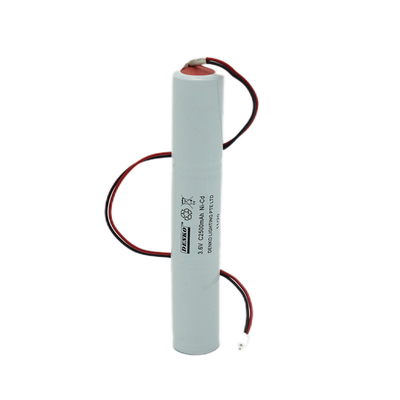 2500mAh έκτακτης ανάγκης ελαφρύ Νι Cd μπαταριών χρώμα PVC πακέτων 3.6V άσπρο