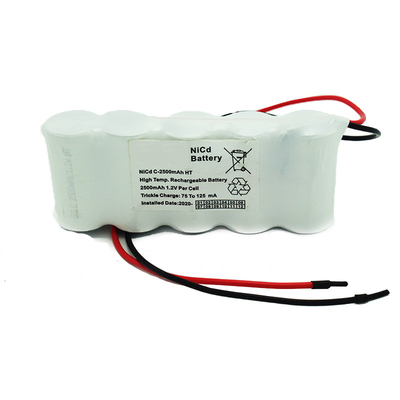 C2500mAh αναμενόμενη πακέτο ζωή μπαταριών κυττάρων NiCd 6.0V επανακαταλογηστέα 5 έτη
