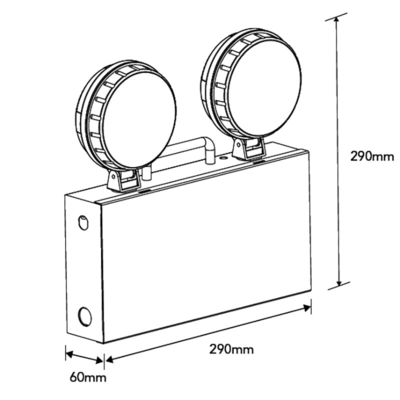 Δίδυμα σημεία έκτακτης ανάγκης LED Downlight Λευκό 2,5W 130mm CRI70 5700k