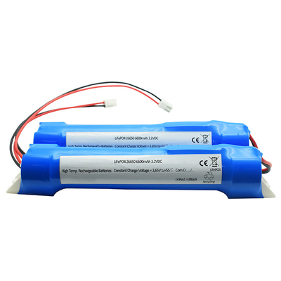 μπαταρία 6600mAh 26650 φωτισμού έκτακτης ανάγκης 3.2V LiFePO4 με το φλυτζάνι τελών
