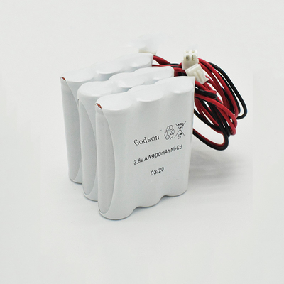 Ελαφρύ πακέτο NiCD AA900mAh 3.6V SBS Rechargable μπαταριών εξόδων κινδύνου AA