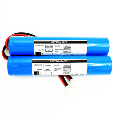 Συσκευή μπαταρίας LiFePO4 2x26650 3000mAh τύπου ράβδου 6.4V (Συνδετήρας JST VH-2P, UL1015 18#, μήκος καλωδίου 150mm)