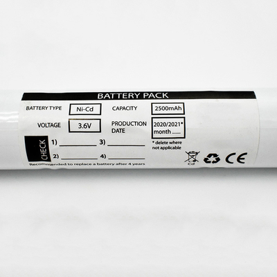 3.6V 2500mAh Ni-CD μπαταρία για φωτισμό έκτακτης ανάγκης με υψηλή οικονομική απόδοση