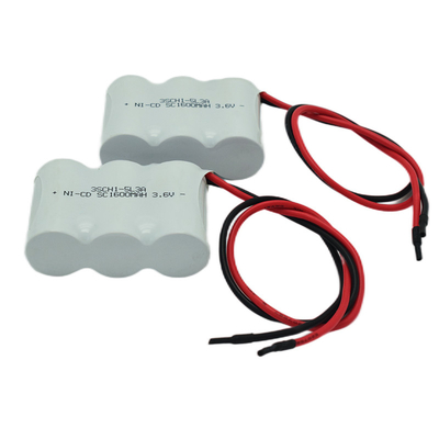 Προσαρμόσιμος κατασκευαστής 3.6V 1600mAh φωτισμός έκτακτης ανάγκης Ni Cd μπαταρία