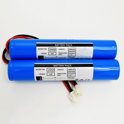 19.2Wh Stick Type IFR 26650*2 Κύτταρα 3Ah 6.4V LiFePO4 μπαταρίες μπαταρία φωτισμού έκτακτης ανάγκης