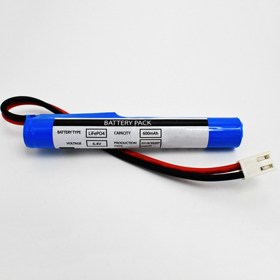 LiFePO4 τύπος 6,4 ραβδιών συνδετήρας μπαταριών 600mAh JST VH 2P Β