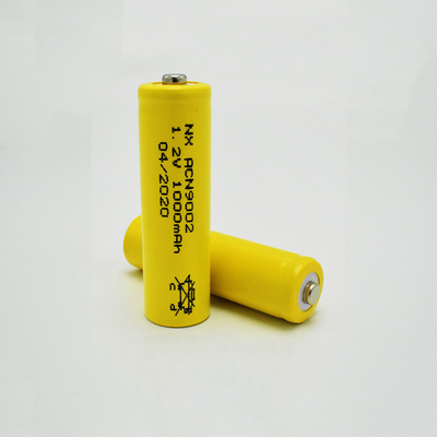 Κίτρινο PVC 1,2 επανακαταλογηστέος AA1000mAh μπαταριών Β Nicd τύπος ραβδιών κυττάρων