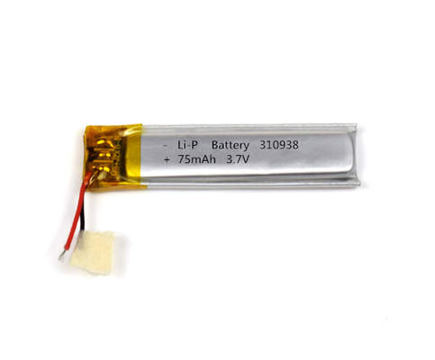 Ελαφριά λι-πολυμερής μπαταρία 310938 75mAh 3.7V έκτακτης ανάγκης με το συνδετήρα