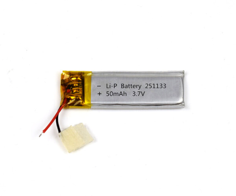 Πολυμερής μπαταρία 251133 50mAh 3.7V λίθιου με την καλή ζωή κύκλων
