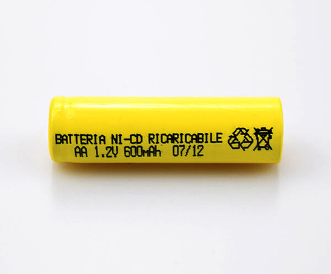 16.6g 1,2 επανακαταλογηστέο κίτρινο PVC AA600mAh μπαταριών Cd Νι Β