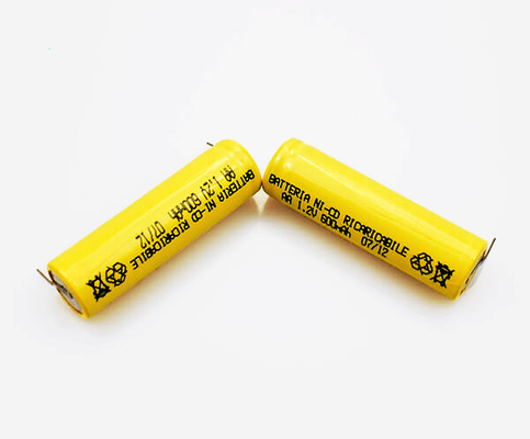 16.6g 1,2 επανακαταλογηστέο κίτρινο PVC AA600mAh μπαταριών Cd Νι Β