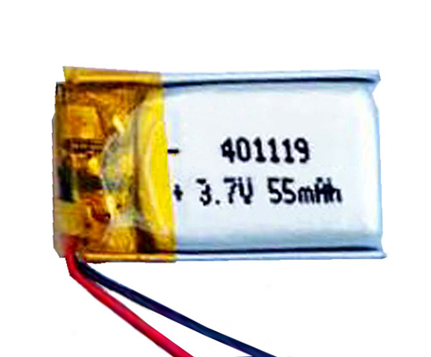 Επανακαταλογηστέο φως 401119 55mAh 3.7Volt έκτακτης ανάγκης μπαταριών πολυμερούς λίθιου ιονικό
