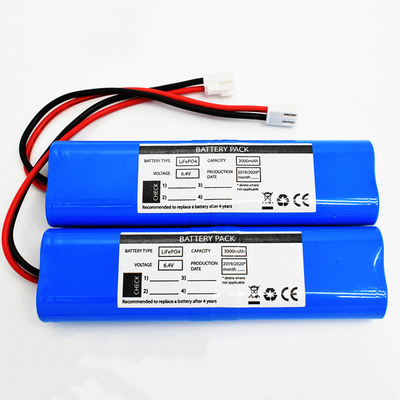 Μπλε PVC μπαταριών 6.4V μπαταριών LiFePO4 3000mah φωτισμού έκτακτης ανάγκης