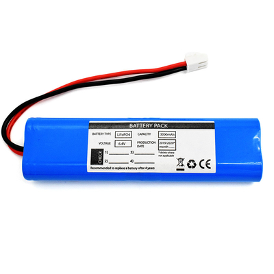 Μπλε PVC μπαταριών 6.4V μπαταριών LiFePO4 3000mah φωτισμού έκτακτης ανάγκης